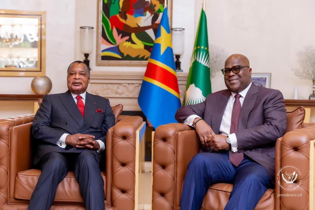 RDC-Félix Tshisekedi en consultation à Brazzaville avec Denis Sassou-Nguesso