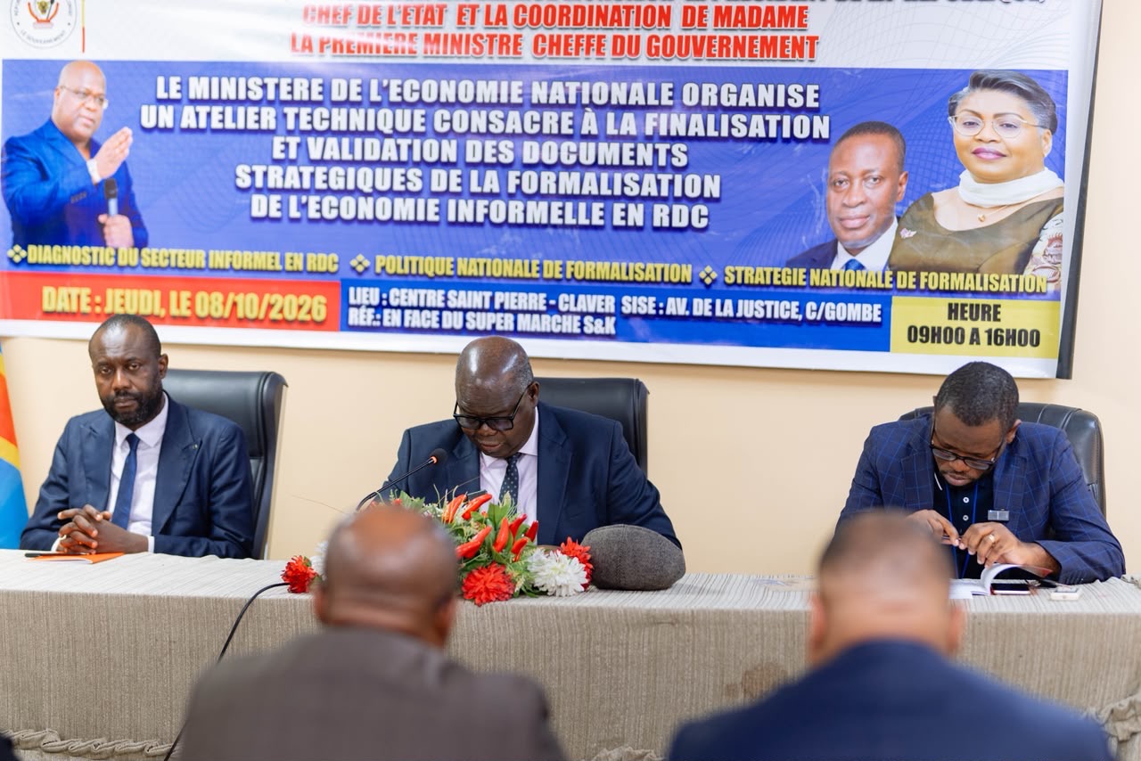 RDC-Formalisation de l’économie informelle : le ministère de l’Économie nationale valide trois instruments stratégiques